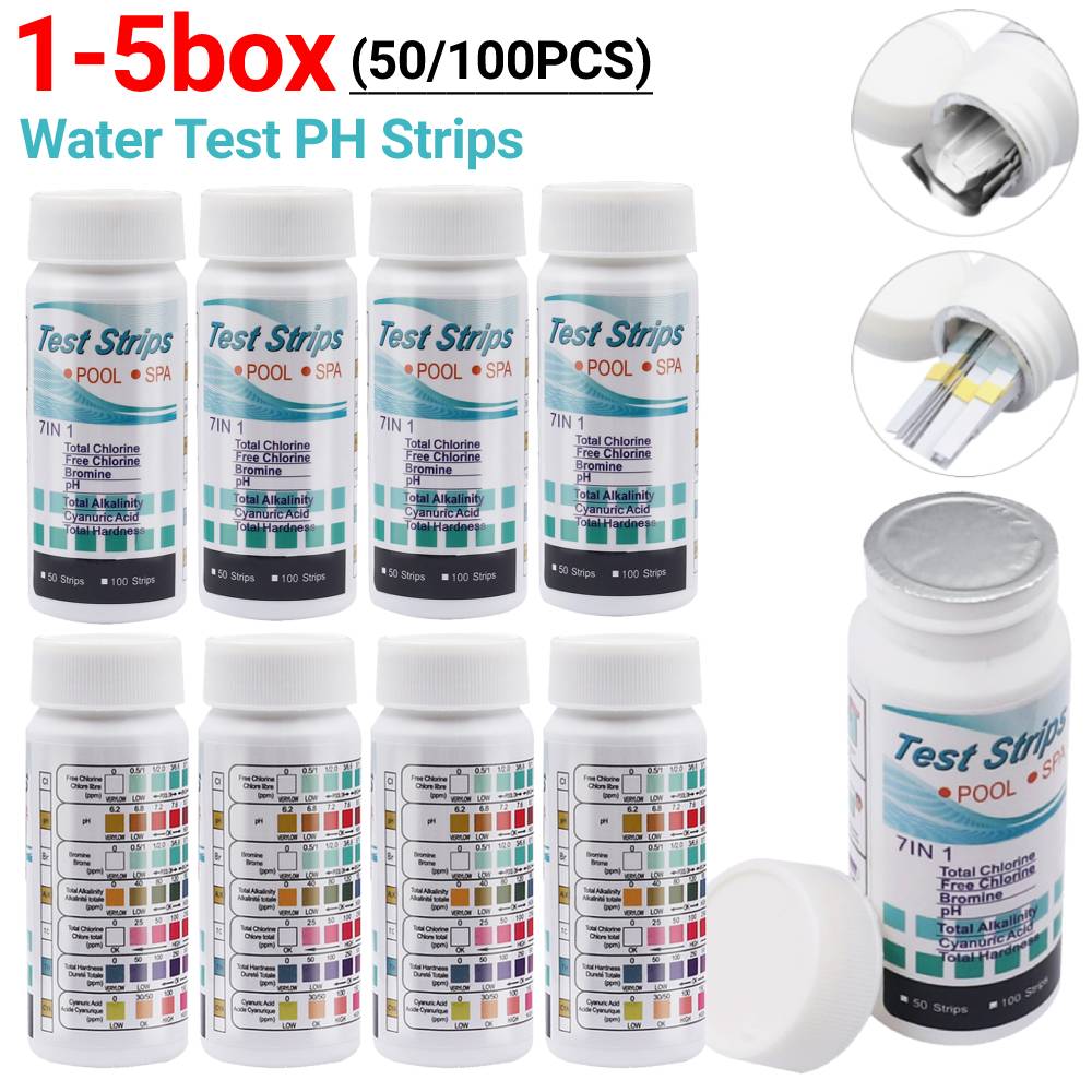 Ph Strip Test - 50/100PCS 물 테스트 PH 스트립 7-in-1