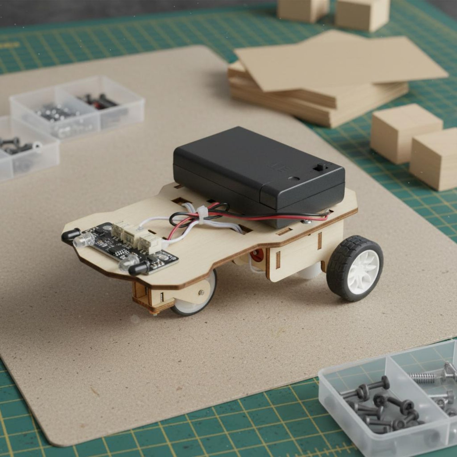 나무로 만든 지능형 자동차 키트 과학 기술 교육 DIY - Science Kit 리뷰 및 가격